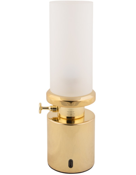 Lampe de table LED rechargeable dorée 29,5 cm Camp