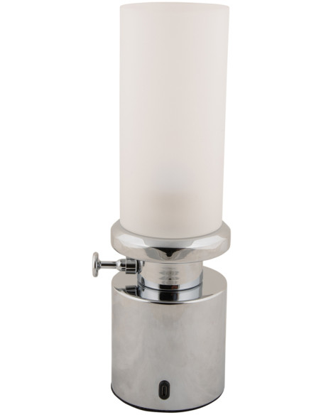 Lampe de table LED rechargeable chrome 29,5 cm Camp