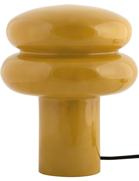 Lampe à poser verre jaune ocre 24 cm Incesante