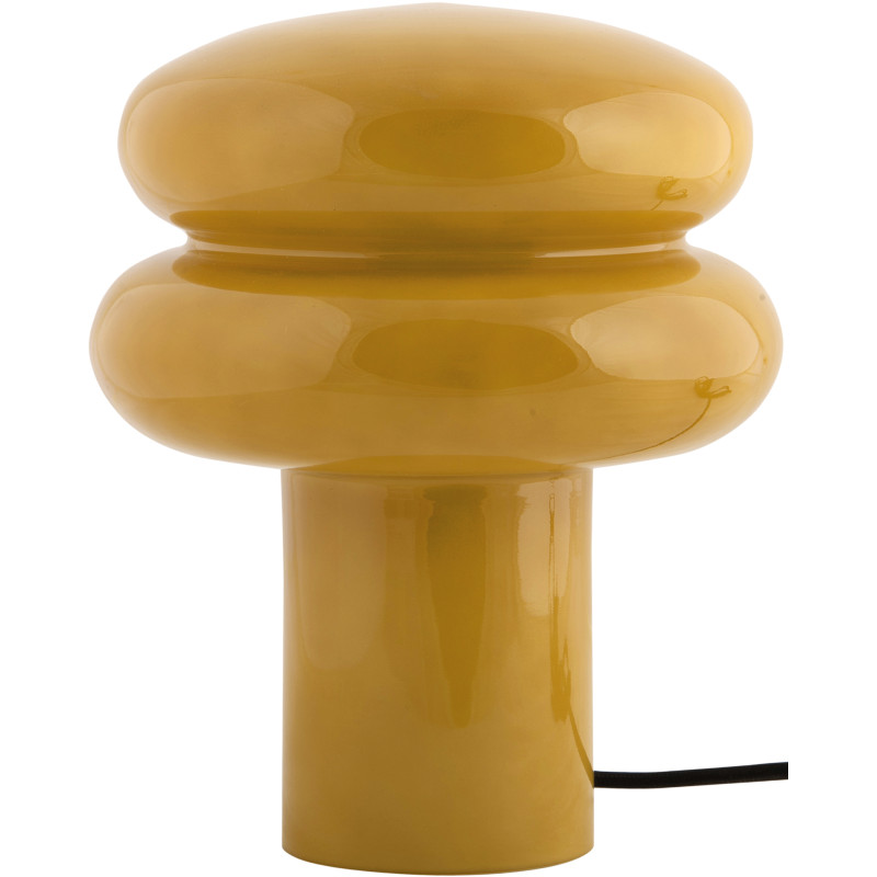 Lampe à poser verre jaune ocre 24 cm...