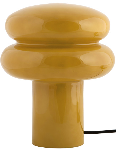 Lampe à poser verre jaune ocre 24 cm Incesante