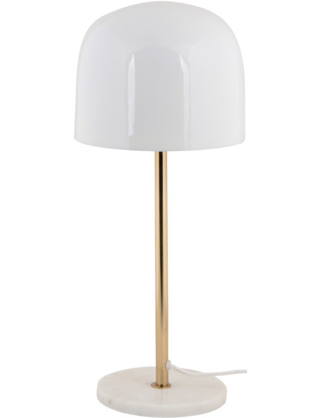 Lampe à poser marbre blanc et métal doré 50 cm Manta