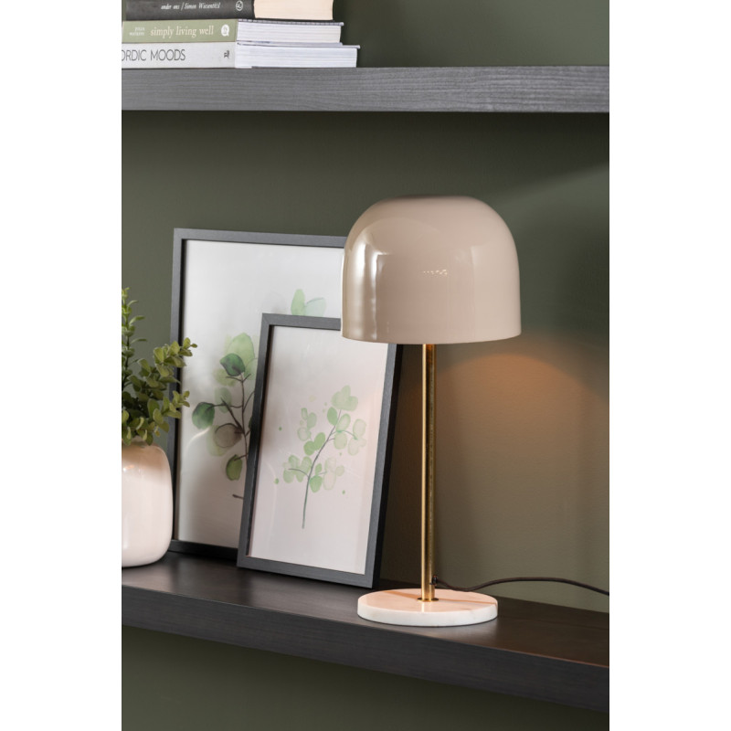 Lampe à poser marbre gris chaud doré...