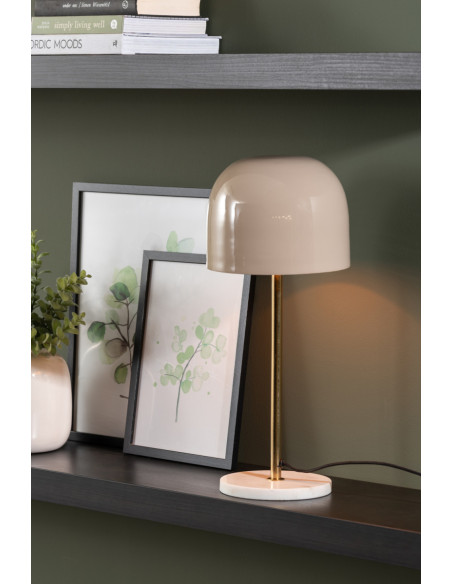 Lampe à poser marbre gris chaud doré 50 cm Manta