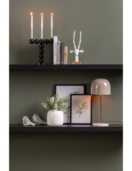 Lampe à poser marbre gris chaud doré 50 cm Manta