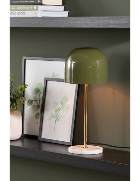 Lampe à poser vert olive marbre et doré 50 cm Manta