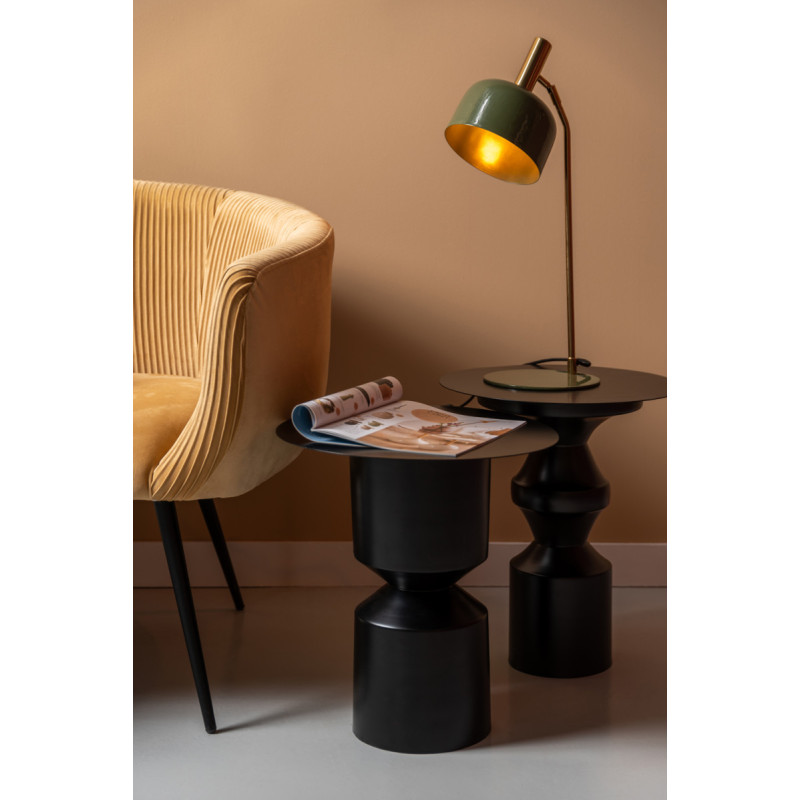 Lampe de bureau métal vert olive et...