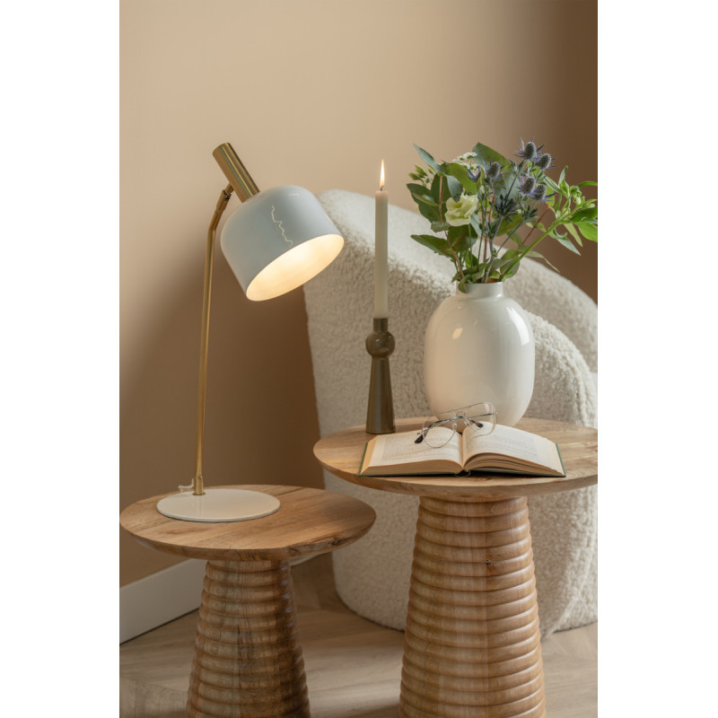 Lampe de bureau métal blanc et doré...