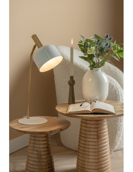 Lampe de bureau métal blanc et doré 56 cm Smart