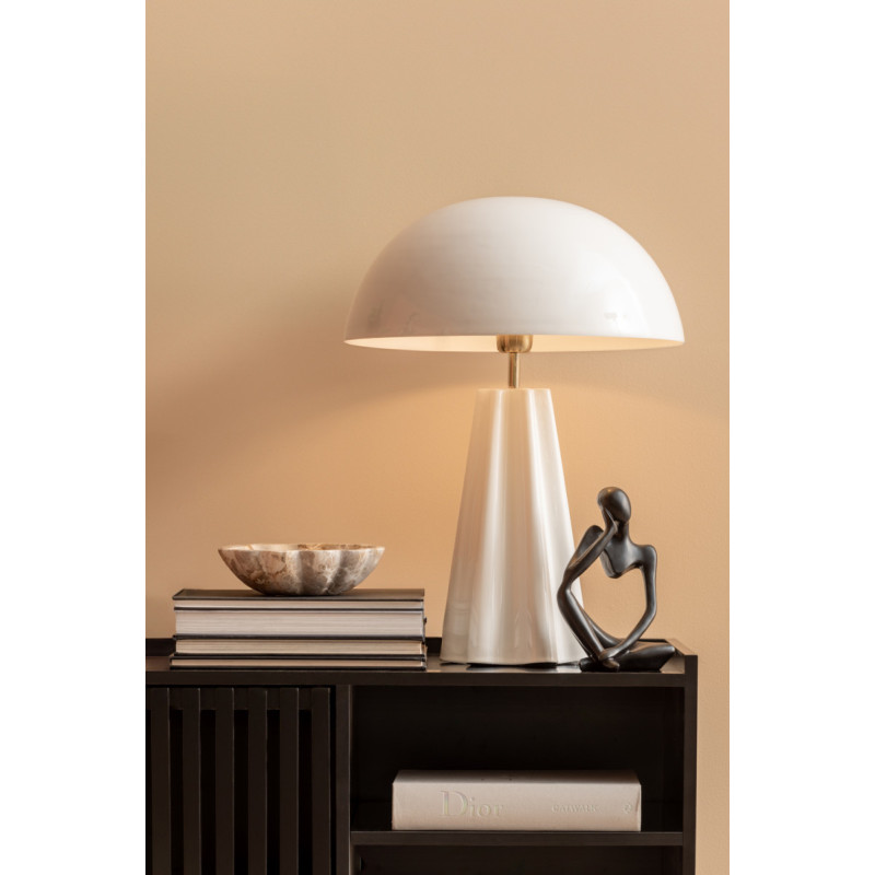 Lampe à poser champignon métal blanc...