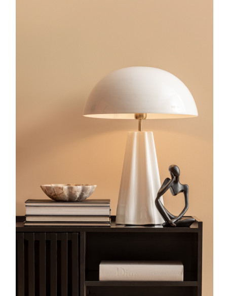 Lampe à poser champignon métal blanc 55 cm Amplio XL