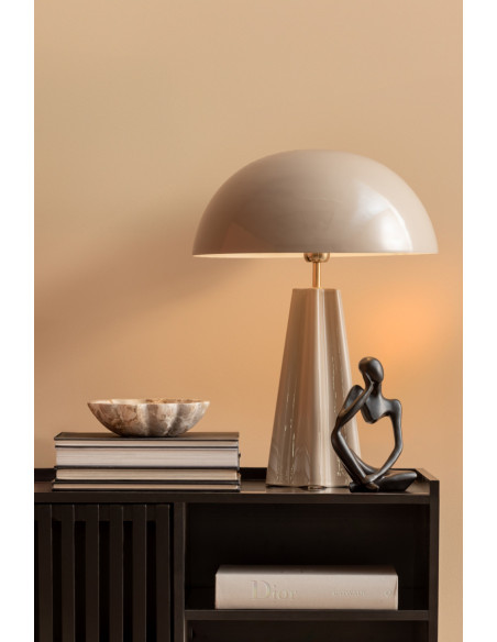 Lampe à poser champignon métal grège 55 cm Amplio XL