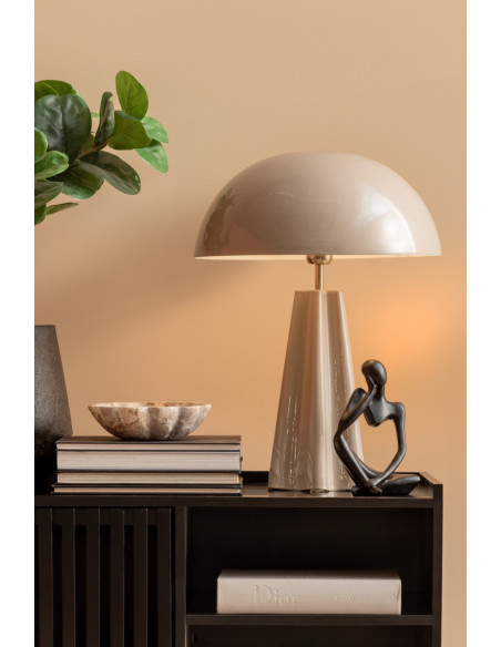 Lampe à poser champignon métal grège 55 cm Amplio XL