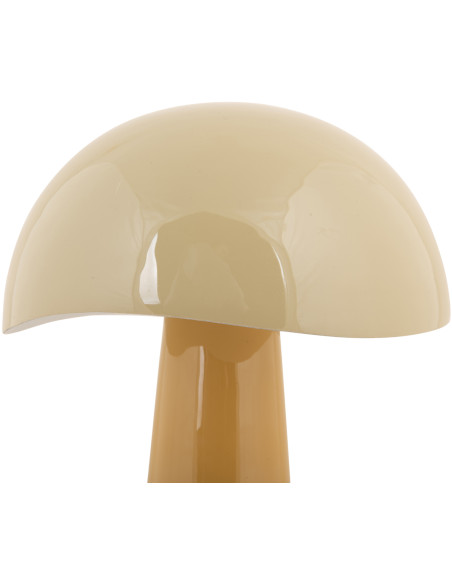 Lampe à poser champignon métal jaune miel 33 cm Grato