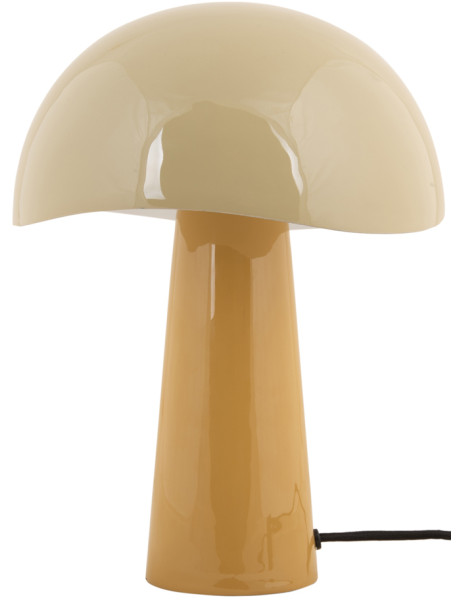 Lampe à poser champignon métal jaune miel 33 cm Grato