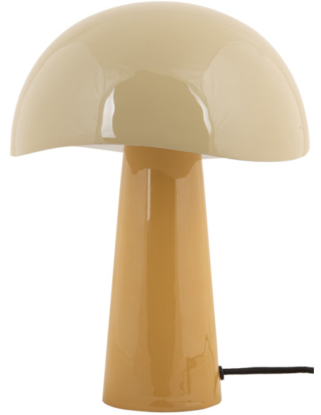 Lampe à poser champignon métal jaune miel 33 cm Grato