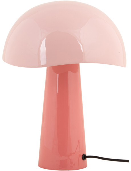 Lampe à poser champignon rose métal 33 cm Grato