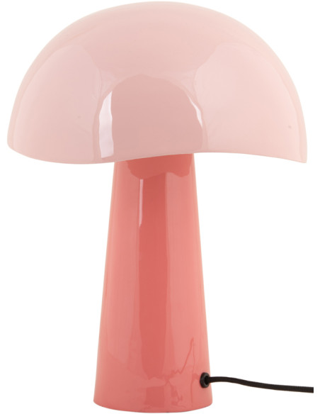Lampe à poser champignon rose métal 33 cm Grato