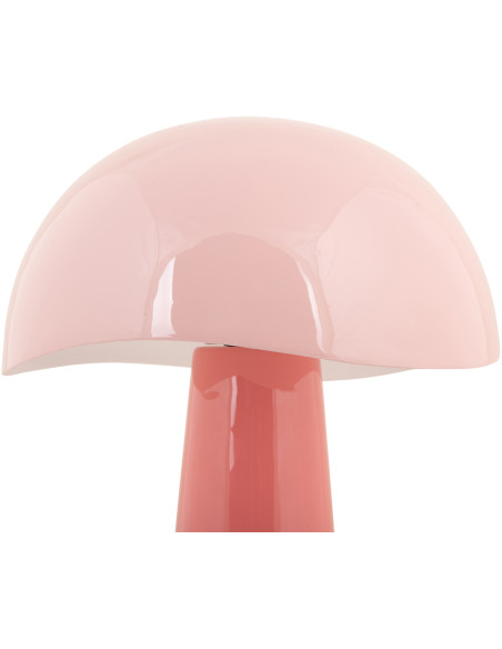 Lampe à poser champignon rose métal 33 cm Grato