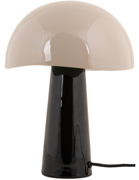 Lampe à poser champignon noir et taupe métal 25x25x33 cm Grato