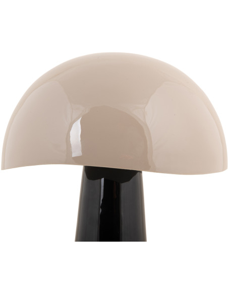 Lampe à poser champignon noir et taupe métal 25x25x33 cm Grato
