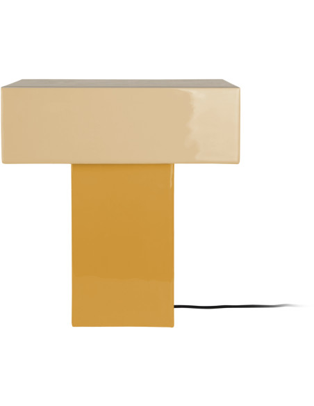 Lampe à poser rectangulaire jaune ocre métal 32x15x35 cm Grato Recto