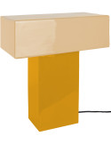 Lampe à poser rectangulaire jaune ocre métal 32x15x35 cm Grato Recto