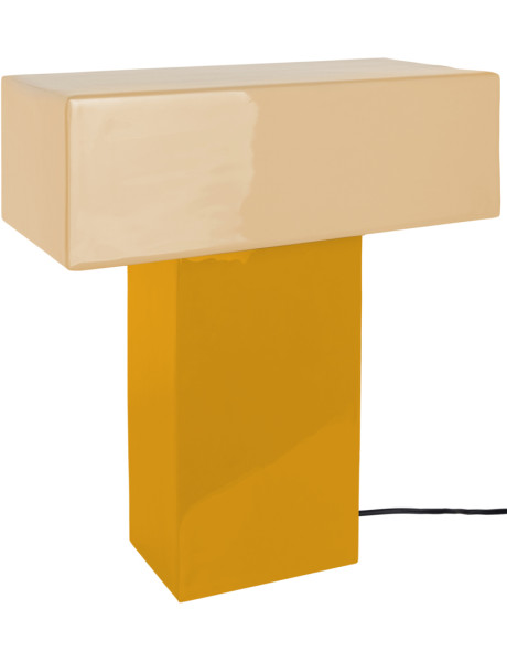 Lampe à poser rectangulaire jaune ocre métal 32x15x35 cm...