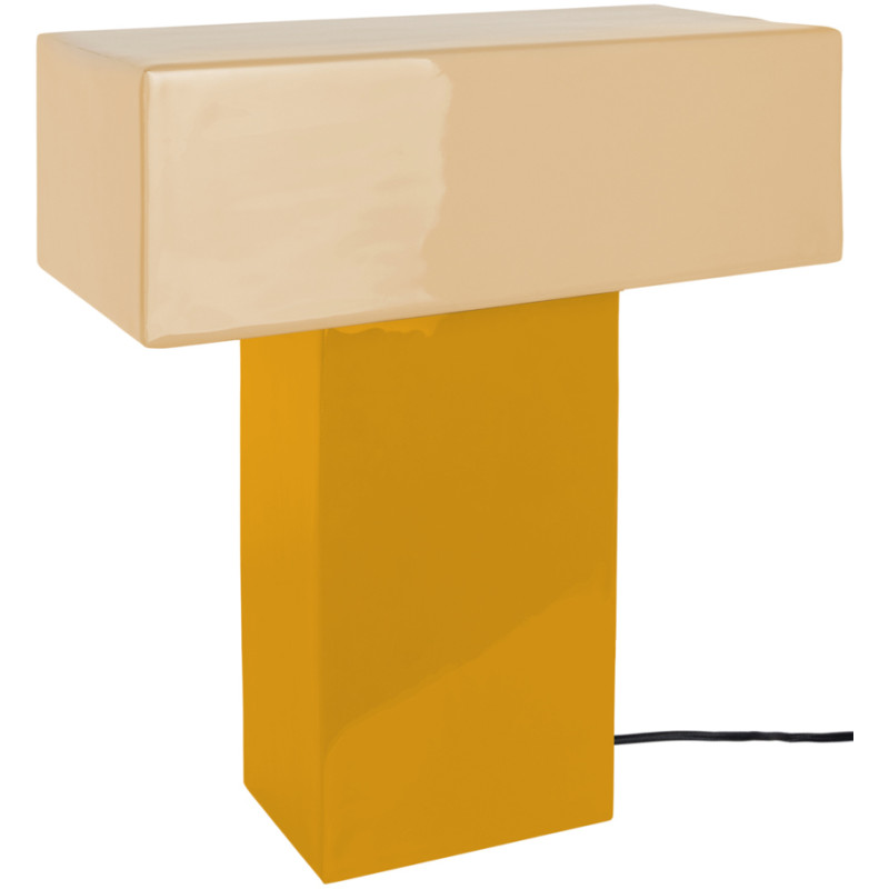Lampe à poser rectangulaire jaune...