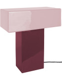 Lampe à poser rectangulaire mauve et lavande métal 32x15x35 cm Grato Recto