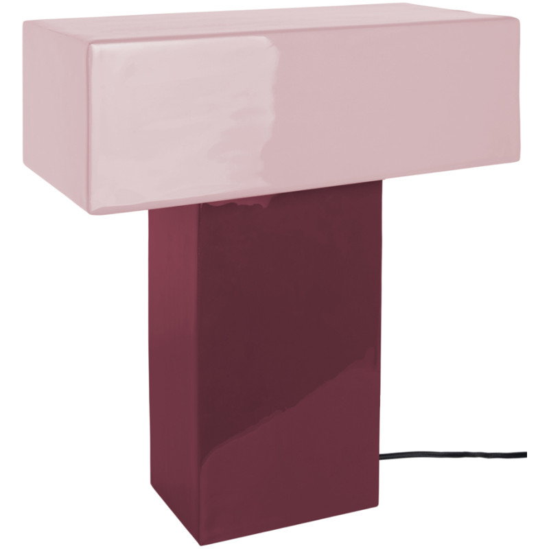 Lampe à poser rectangulaire mauve et...