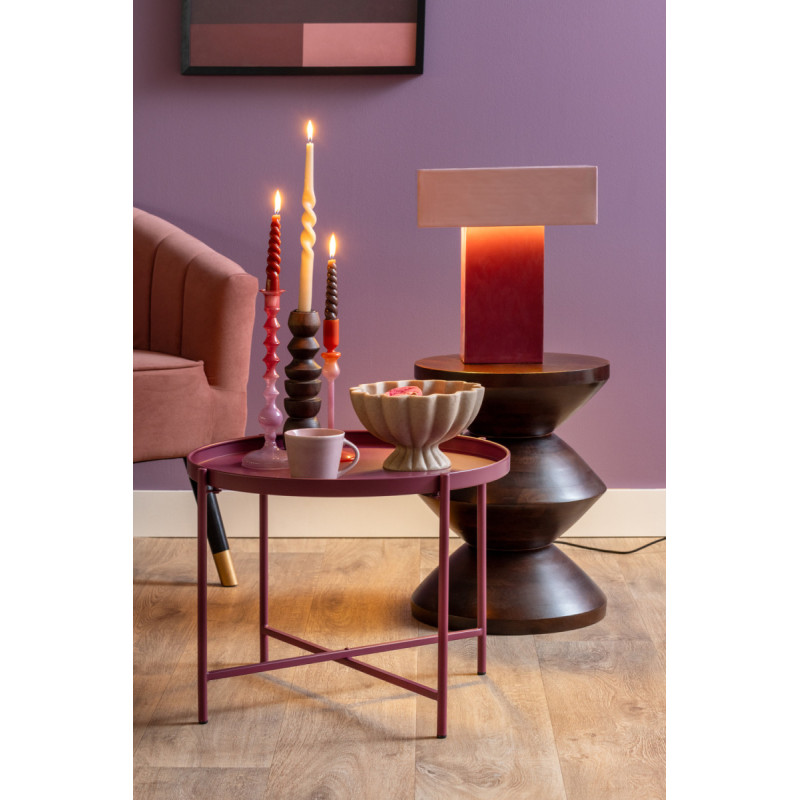 Lampe à poser rectangulaire mauve et...
