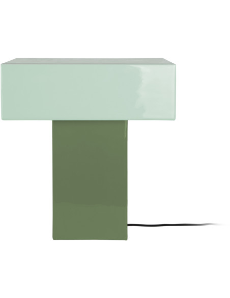 Lampe à poser verte rectangulaire métal 32x15x35 cm Grato Recto