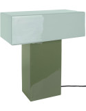 Lampe à poser verte rectangulaire métal 32x15x35 cm Grato Recto