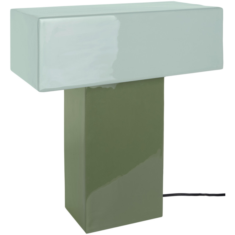 Lampe à poser verte rectangulaire...