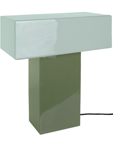 Lampe à poser verte rectangulaire métal 32x15x35 cm Grato Recto