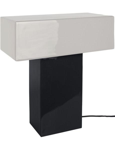 Lampe à poser noire rectangulaire métal 32x15x35 cm Grato...