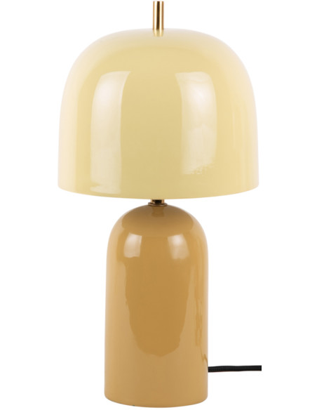 Lampe à poser champignon métal jaune miel 20x43 cm Rico