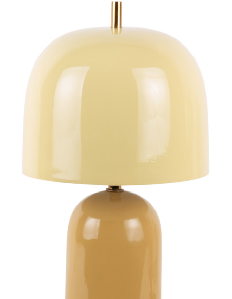 Lampe à poser champignon métal jaune miel 20x43 cm Rico