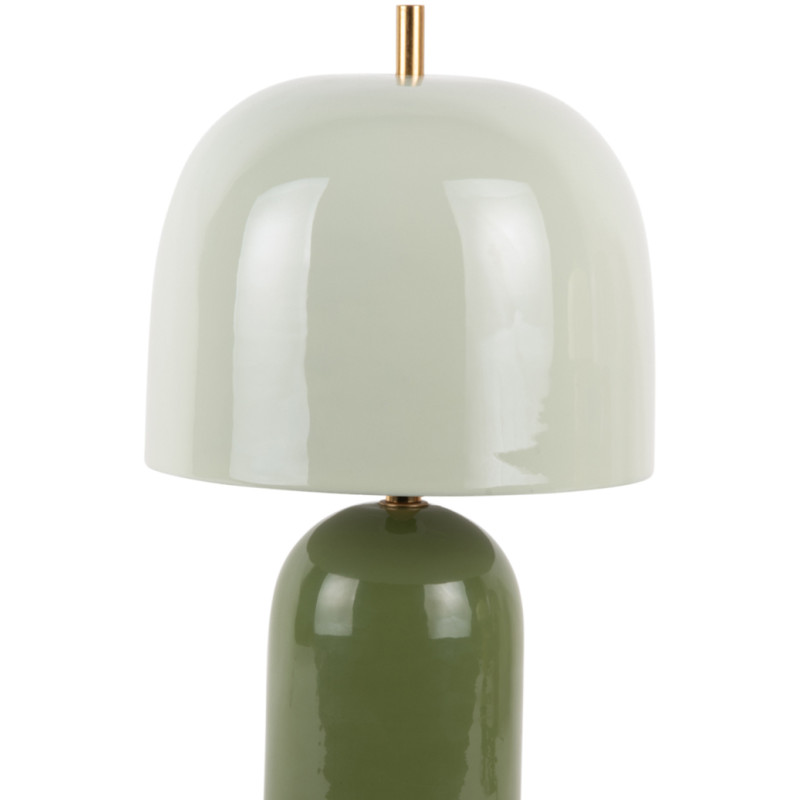 Lampe à poser champignon métal vert...