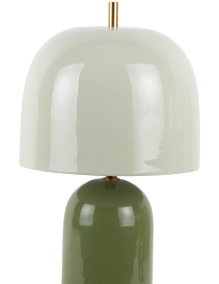 Lampe à poser champignon métal vert sauge 20x43 cm Rico