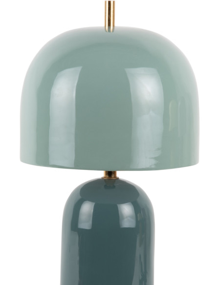 Lampe à poser champignon métal bleu brume 20x43 cm Rico