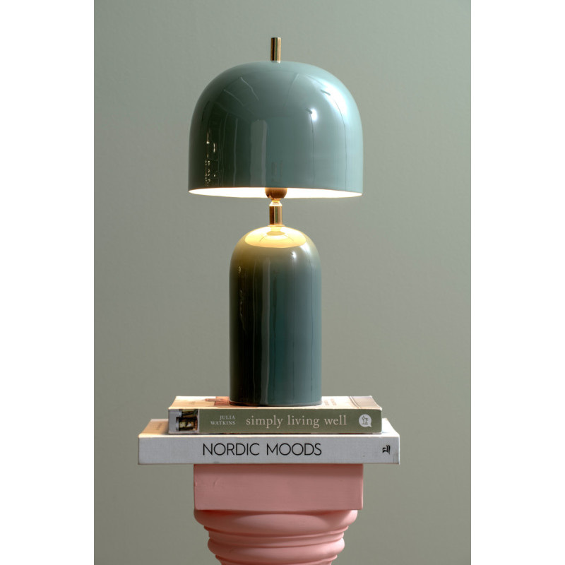 Lampe à poser champignon métal bleu...