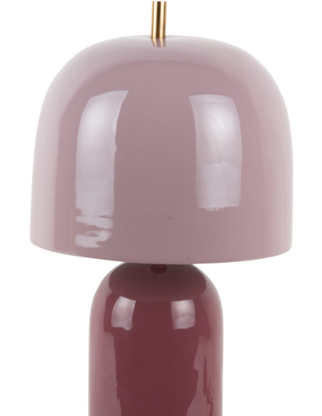 Lampe champignon métal rose mauve 20x43 cm Rico