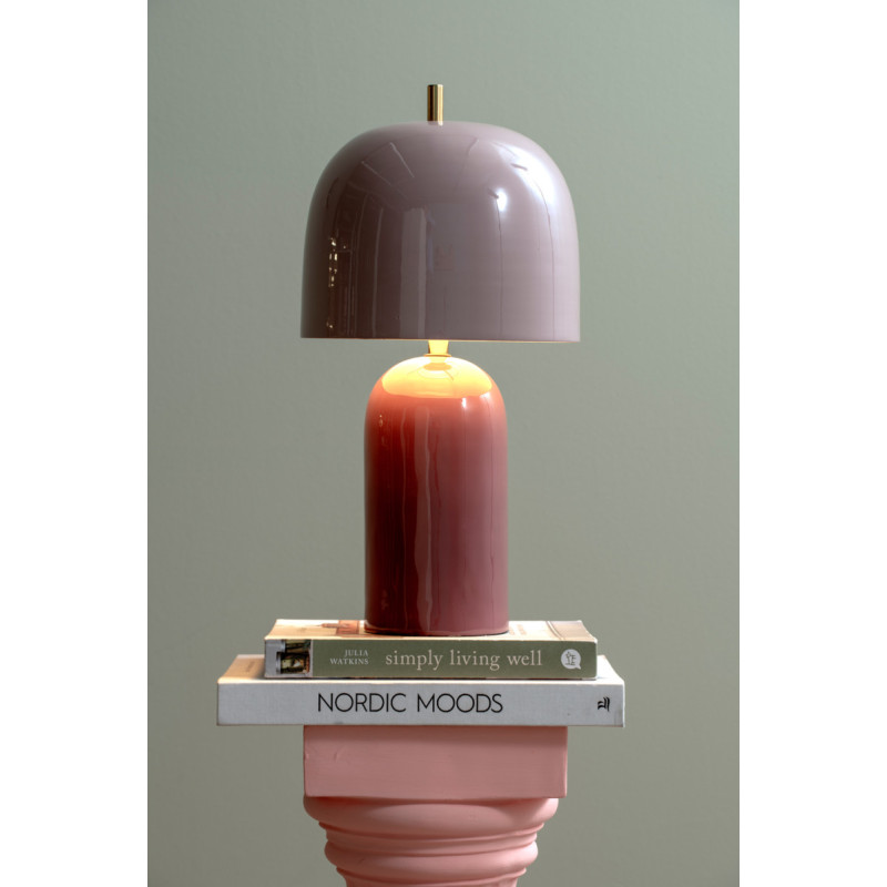 Lampe champignon métal rose mauve...
