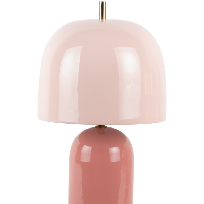 Lampe champignon métal rose poudré...
