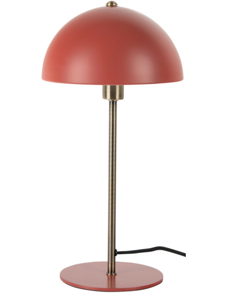 Lampe champignon rouge ocre métal 20x39 cm Bonnet
