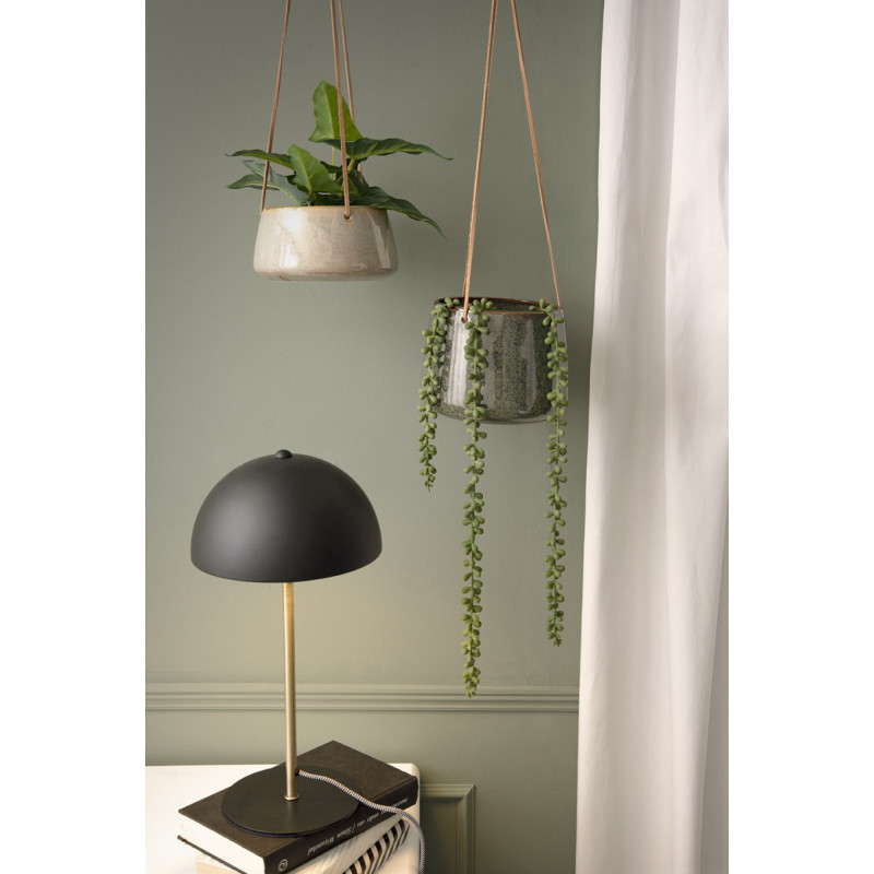 Lampe champignon noire métal 39 cm...