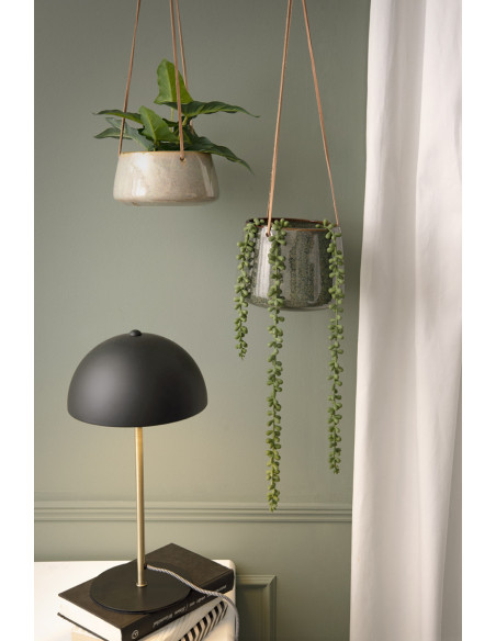 Lampe champignon noire métal 39 cm Bonnet