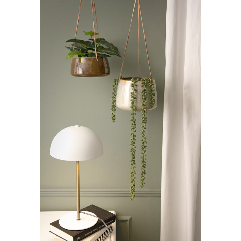 Lampe champignon blanche métal 39 cm...